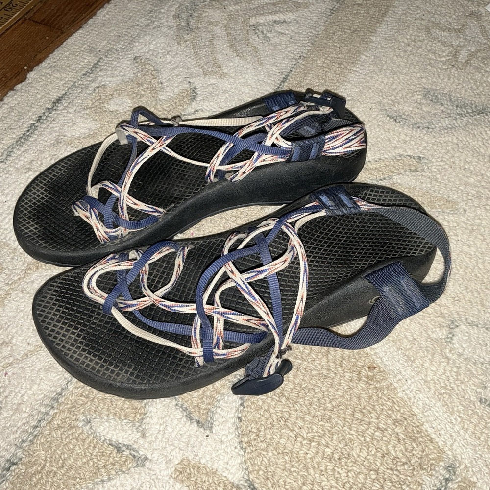 Chaco Womens Size 11 ZX/3 Classic Sport Sandals Strappy Blue Orange White